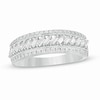 Thumbnail Image 1 of Previously Owned - 1/2 CT. T.W. Baguette and Round Diamond Slant Multi-Row Band in 14K White Gold