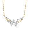 Thumbnail Image 1 of Previously Owned - Wonder Woman™ Collection 1/8 CT. T.W. Diamond Symbol Necklace in 10K Gold