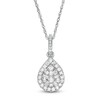Thumbnail Image 1 of Previously Owned - 1/2 CT. T.W. Pear-Shaped Multi-Diamond Frame Pendant in 10K White Gold