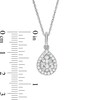 Thumbnail Image 2 of Previously Owned - 1/2 CT. T.W. Pear-Shaped Multi-Diamond Frame Pendant in 10K White Gold