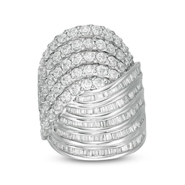 Previously Owned - 4 CT. T.W. Diamond Multi-Row Bypass Ring in 10K White Gold
