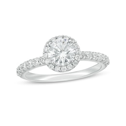 Previously Owned - 1-1/2 CT. T.W.  Lab-Grown Diamond Frame Engagement Ring in 14K White Gold (F/VS2)