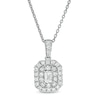 Thumbnail Image 1 of Previously Owned - 1/2 CT. T.W.  Emerald-Cut Lab-Grown Diamond Octagonal Double Frame Pendant in 14K White Gold