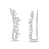Thumbnail Image 0 of Previously Owned - 1/4 CT. T.W. Baguette and Round Diamond Crawler Earrings in 10K White Gold