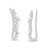 Thumbnail Image 1 of Previously Owned - 1/4 CT. T.W. Baguette and Round Diamond Crawler Earrings in 10K White Gold