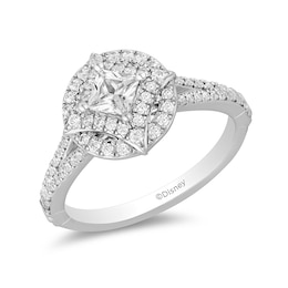 Previously Owned - Enchanted Disney Princess Celebration 1 CT. T.W. Princess-Cut Diamond Ring in 14K White Gold