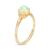 Thumbnail Image 3 of Previously Owned - 6.0mm Opal Cabochon and Diamond Accent Trio Collar Ring in 10K Gold