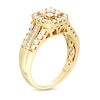 Thumbnail Image 3 of Previously Owned - 1 CT. T.W. Multi-Diamond Cushion Frame Multi-Row Engagement Ring in 10K Gold