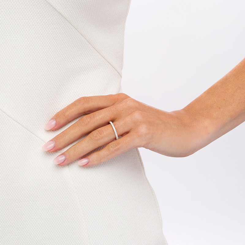 Main Image 2 of Previously Owned - 1/4 CT. T.W.  Diamond Anniversary Band in Platinum (I/SI2)