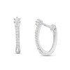 Thumbnail Image 1 of Previously Owned - 1/8 CT. T.W. Diamond U-Hoop Earrings in 10K White Gold