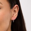 Thumbnail Image 2 of Previously Owned - 1/8 CT. T.W. Diamond U-Hoop Earrings in 10K White Gold