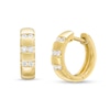 Thumbnail Image 1 of Previously Owned - 1/3 CT. T.W. Diamond Triple Row Huggie Hoop Earrings in 10K Gold