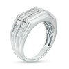 Thumbnail Image 3 of Previously Owned - 1 CT. T.W. Baguette and Round Diamond Double Row Wedding Band in 10K White Gold