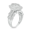 Thumbnail Image 3 of Previously Owned - 1 CT. T.W. Pear Multi-Diamond Double Frame Scallop Vintage-Style Engagement Ring in 10K White Gold