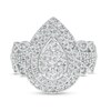 Thumbnail Image 4 of Previously Owned - 1 CT. T.W. Pear Multi-Diamond Double Frame Scallop Vintage-Style Engagement Ring in 10K White Gold