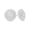 Thumbnail Image 1 of Previously Owned - 2 CT. T.W.  Lab-Grown Diamond Double Frame Stud Earrings in 10K White Gold (F/SI2)