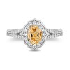Thumbnail Image 4 of Previously Owned - Enchanted Disney Belle Citrine and 1/2 CT. T.W. Diamond Frame Engagement Ring in 14K Two-Tone Gold