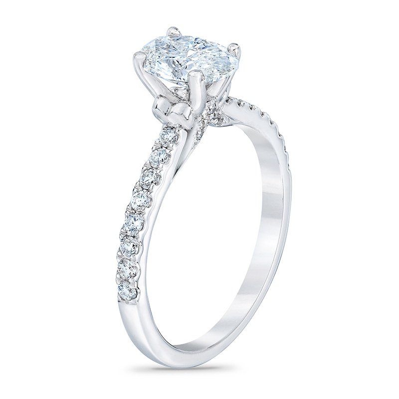 Previously Owned - Royal Asscher® 1 CT. T.W. Oval Diamond Engagement Ring in 14K White Gold