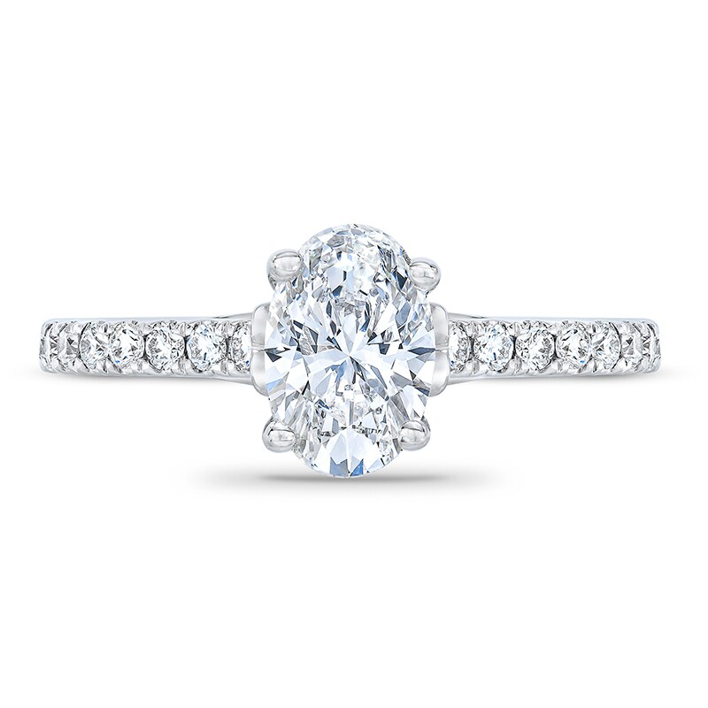 Main Image 3 of Previously Owned - Royal Asscher® 1 CT. T.W. Oval Diamond Engagement Ring in 14K White Gold