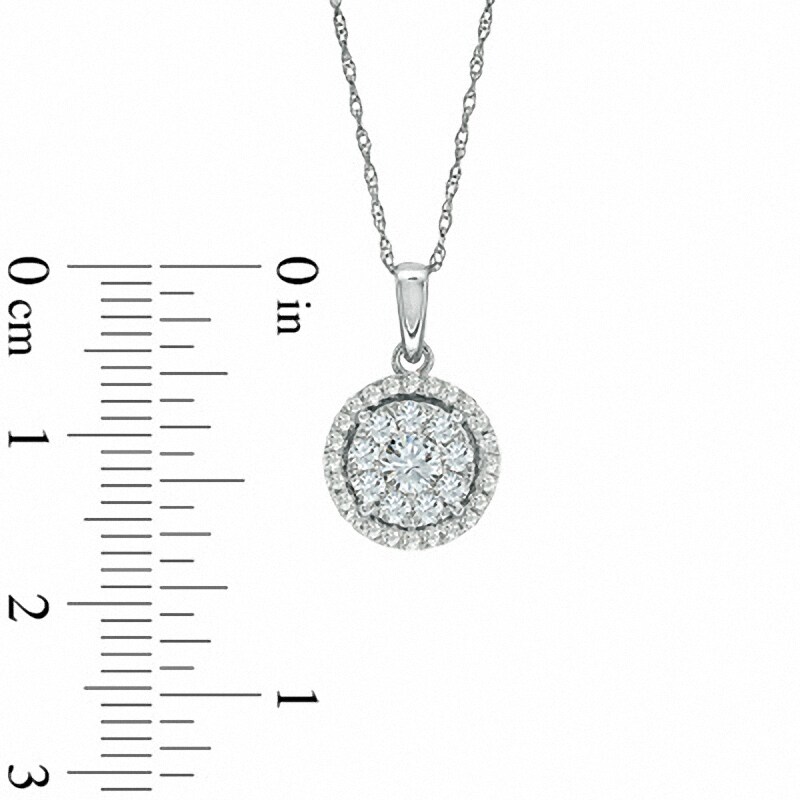 Main Image 2 of Previously Owned - 1/2 CT. T.W. Multi-Diamond Pendant in 10K White Gold