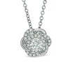 Thumbnail Image 1 of Previously Owned - Vera Wang Love Collection 5/8 CT. T.W. Diamond Swirl Flower Pendant in 14K White Gold