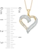 Thumbnail Image 2 of Previously Owned - 1/4 CT. T.W. Baguette and Round Diamond Heart Pendant in 10K Gold