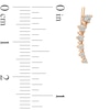 Thumbnail Image 2 of Previously Owned - 1/4 CT. T.W. Diamond Graduated Curved Crawler Earrings in 10K Rose Gold