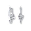 Thumbnail Image 1 of Previously Owned - Ever Us™ 5/8 CT. T.W. Two-Stone Diamond Bypass Hoop Earrings in 14K White Gold