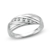 Thumbnail Image 1 of Previously Owned - 1/4 CT. T.W. Diamond Slant Wedding Band in 14K White Gold (G/SI2)