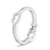 Thumbnail Image 2 of Previously Owned - 1/10 CT. T.W. Diamond Lips and "XO" Two-Sided Ring in 10K White Gold