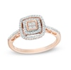 Thumbnail Image 1 of Previously Owned - 1/2 CT. T.W. Quad Princess-Cut Diamond Double Frame Ring in 10K Rose Gold