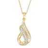Thumbnail Image 1 of Previously Owned - 1/5 CT. T.W. Baguette and Round Diamond Teardrop Pendant in 10K Gold