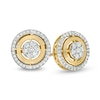 Thumbnail Image 1 of Previously Owned - 1/3 CT. T.W. Multi-Diamond Double Frame Vintage-Style Stud Earrings in 10K Gold