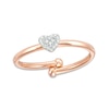 Thumbnail Image 1 of Previously Owned - 1/20 CT. T.W. Diamond Heart Adjustable Ring in 10K Rose Gold - Size 7