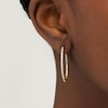Thumbnail Image 2 of Previously Owned - 1 CT. T.W. Diamond Hoop Earrings in 10K Gold