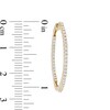 Thumbnail Image 3 of Previously Owned - 1 CT. T.W. Diamond Hoop Earrings in 10K Gold