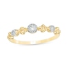 Thumbnail Image 1 of Previously Owned - 1/15 CT. T.W. Diamond Three Stone Beaded Band in 10K Gold