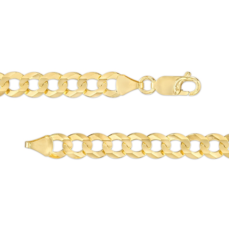 Main Image 3 of Previously Owned - Men's 7.0mm Concave Curb Chain Necklace in Solid 10K Gold - 22"