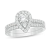 Thumbnail Image 1 of Previously Owned - 1 CT. T.W. Pear-Shaped Multi-Diamond Frame Bridal Set in 10K White Gold