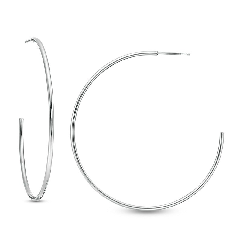 Main Image 1 of Previously Owned - 53.7mm Hoop Earrings in 14K White Gold