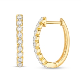 Previously Owned - 3/8 CT. T.W. Diamond Hoop Earrings in 10K Gold