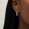 Thumbnail Image 2 of Previously Owned - 3/8 CT. T.W. Diamond Hoop Earrings in 10K Gold
