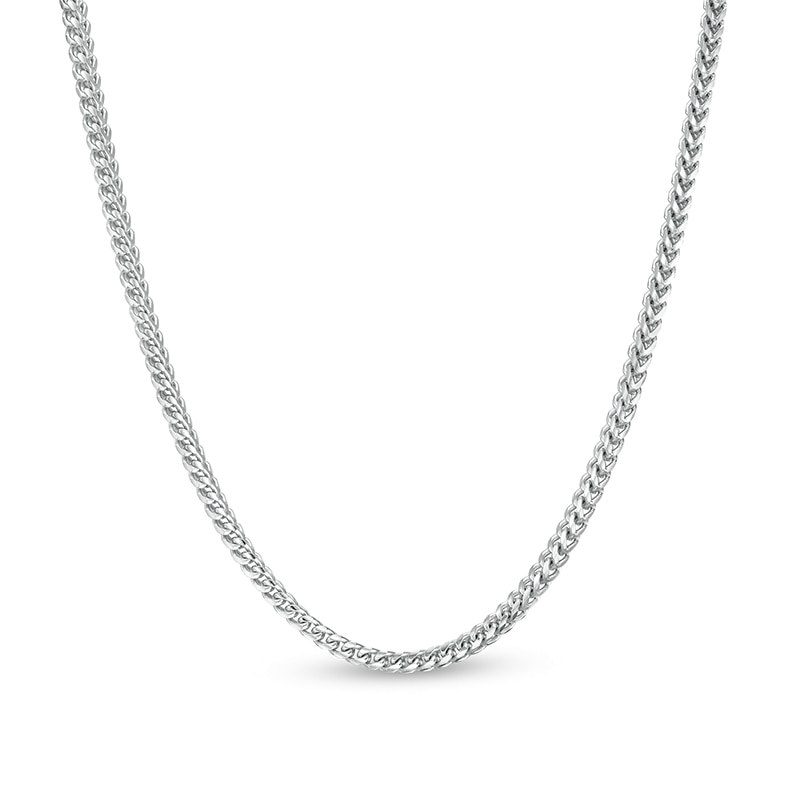 Main Image 1 of Previously Owned - 2.0mm Franco Chain Necklace in Solid 14K White Gold - 22"