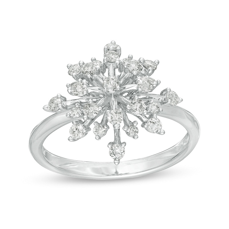 Main Image 1 of Previously Owned - Marilyn Monroe™ Collection 1/2 CT. T.W. Diamond Starburst Ring in 10K White Gold