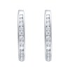 Thumbnail Image 2 of Previously Owned - 1/2 CT. T.W. Diamond Huggie Hoop Earrings in 10K White Gold