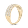 Thumbnail Image 2 of Previously Owned - 1/2 CT. T.W. Baguette and Round Diamond Slant Stripe Anniversary Band in 10K Gold