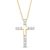 Thumbnail Image 1 of Previously Owned - Remixed Reimagined 1/4 CT. T.W. Diamond Cross Pendant in 10K Gold