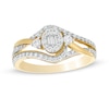 Thumbnail Image 1 of Previously Owned - 1/2 CT. T.W. Baguette and Round Diamond Frame Bypass Ring in 10K Gold