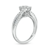 Thumbnail Image 3 of Previously Owned - 5/8 CT. T.W. Composite Oval Diamond Crossover Shank Engagement Ring in 14K White Gold