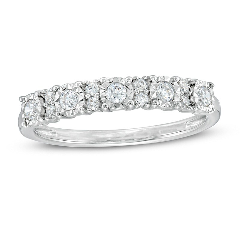 Main Image 1 of Previously Owned - 1/4 CT. T.W. Diamond Band in 10K White Gold